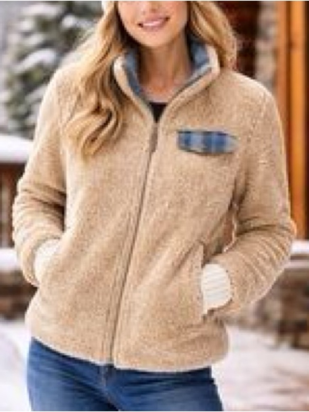 Pendleton Women’s Fuzzy Zip Jacket Cabincore Sz M